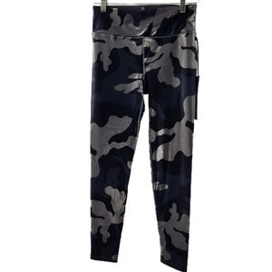 Noli Bronze Blue Silver Camo Guerra Compression Fit Leggings Womens Size Medium